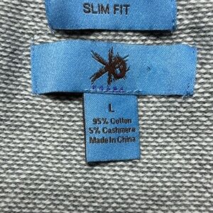 Egara Sweater Mens Large Cashmere Cotton Blend Slim Fit Vneck Cozy Classic Soft